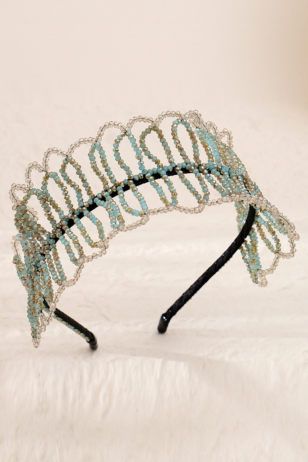 Diadema de cristal nupcial vintage verde para fiesta de bodas
