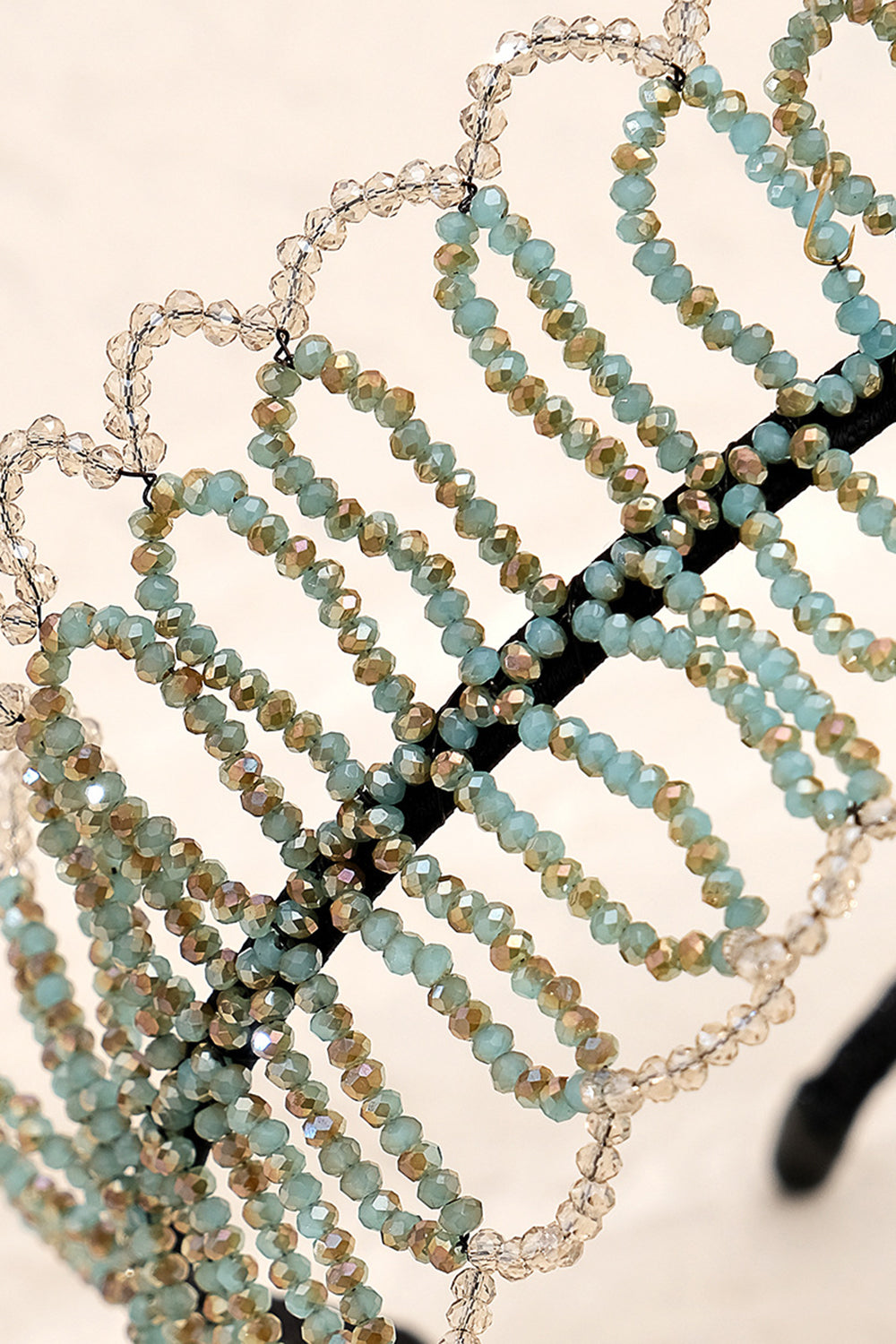 Diadema de cristal nupcial vintage verde para fiesta de bodas