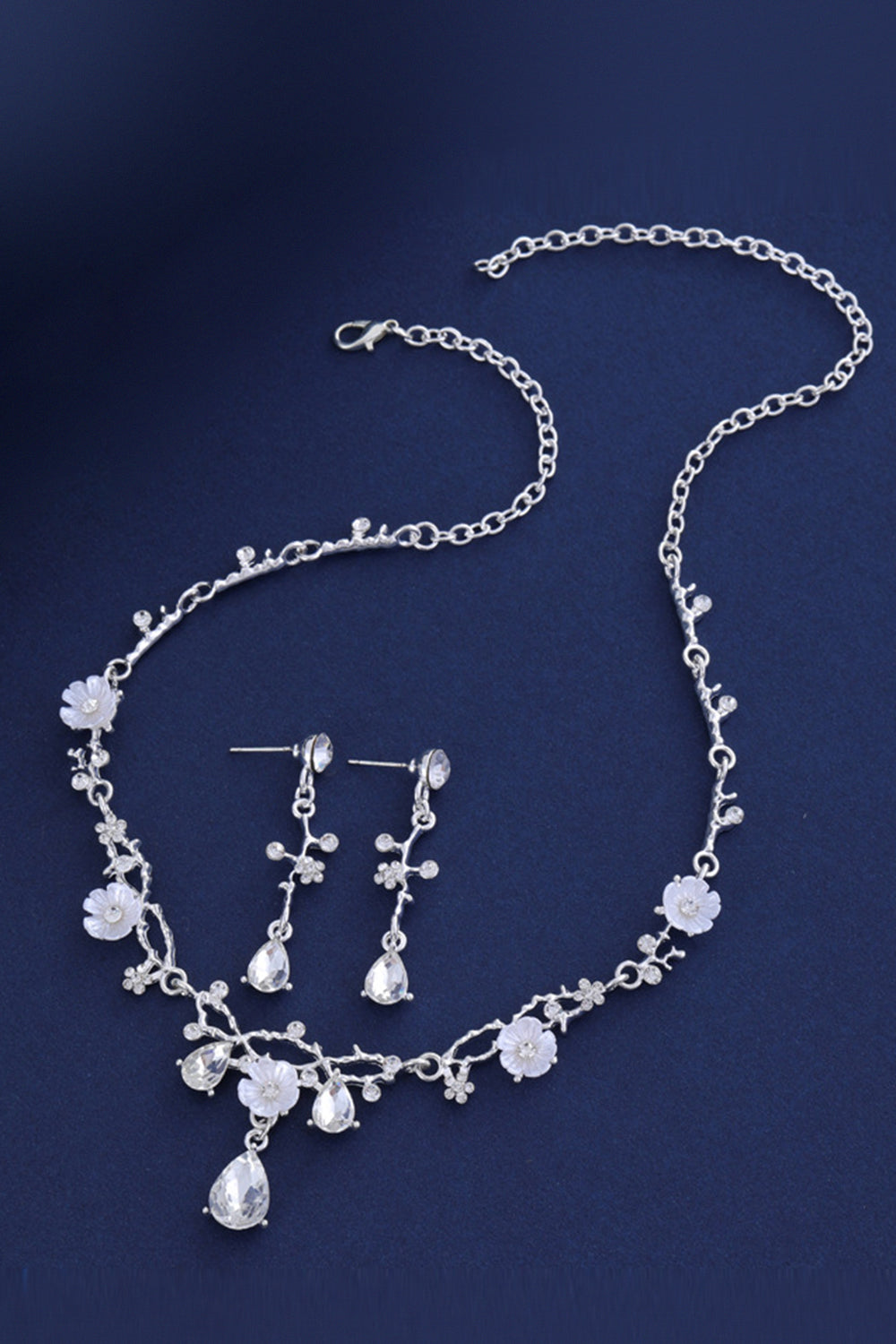 Conjunto de pendientes de collar de novia dorado para boda