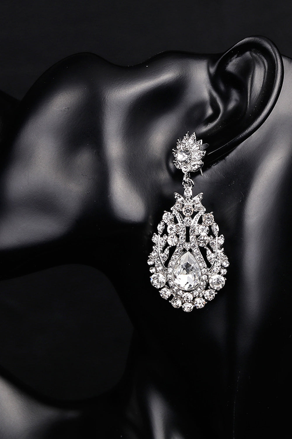 Pendientes de boda nupciales de cristal blanco