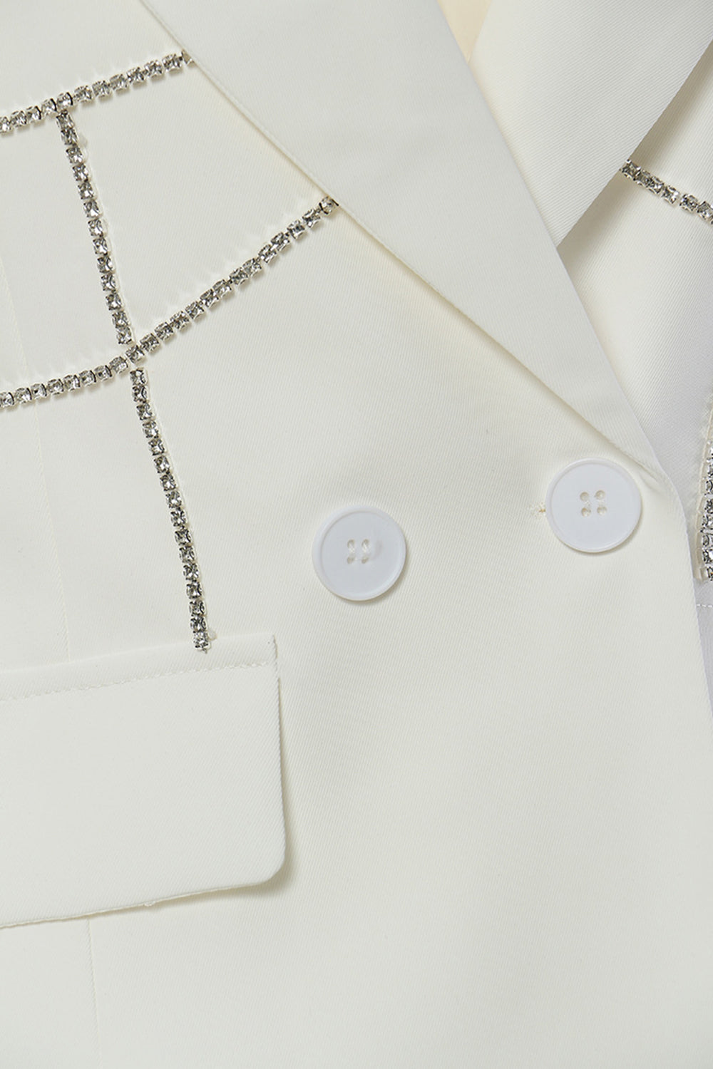 Blazer de mujer con solapa de pico negro y abalorios