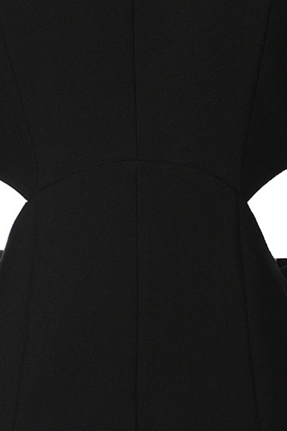 Blazer sin cuello negro Slim Fit Cut-out para mujer