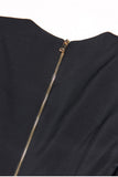 Blazer largo de mujer con escote en V negro y corte ajustado