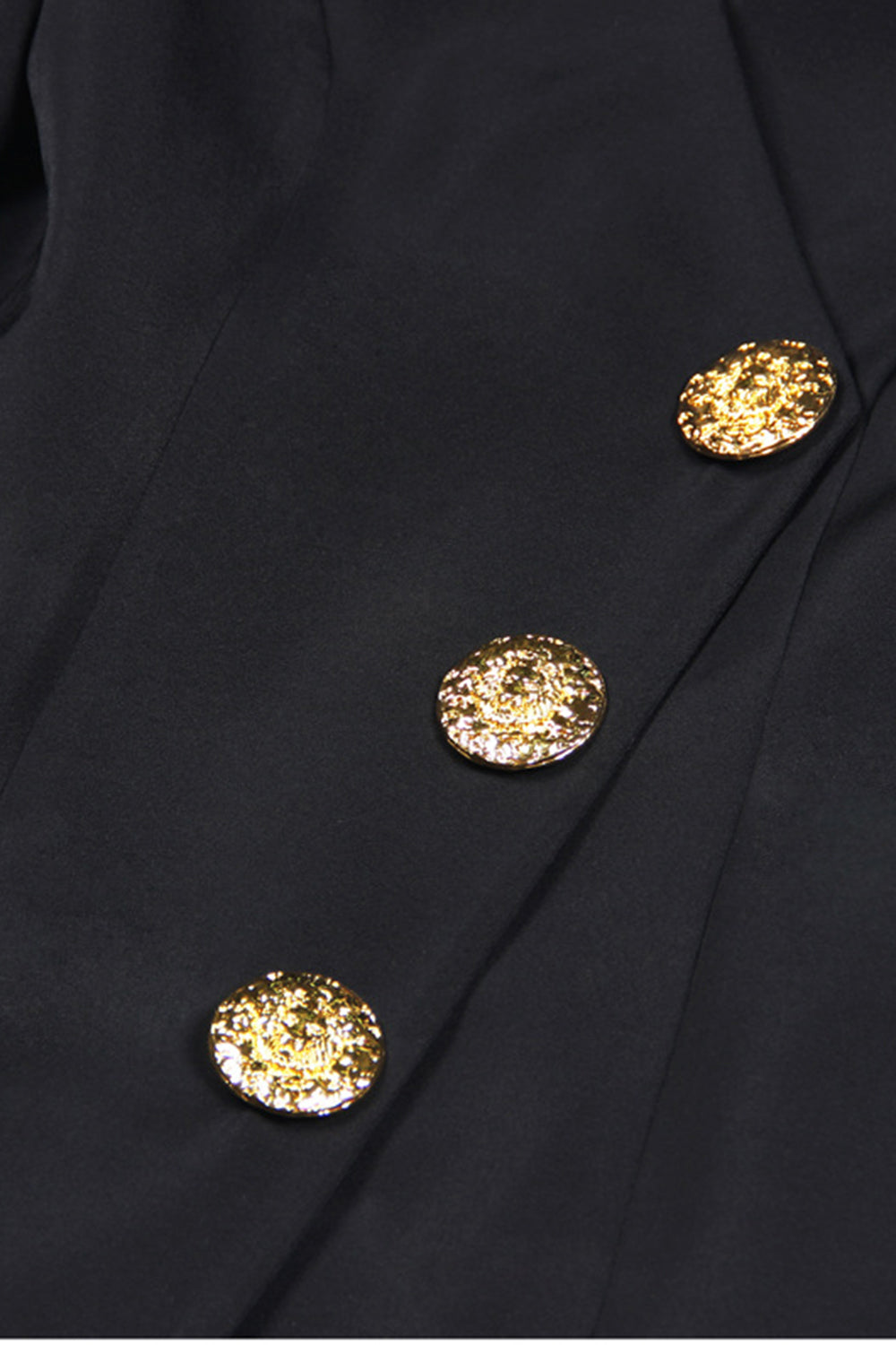 Blazer largo de mujer con escote en V negro y corte ajustado