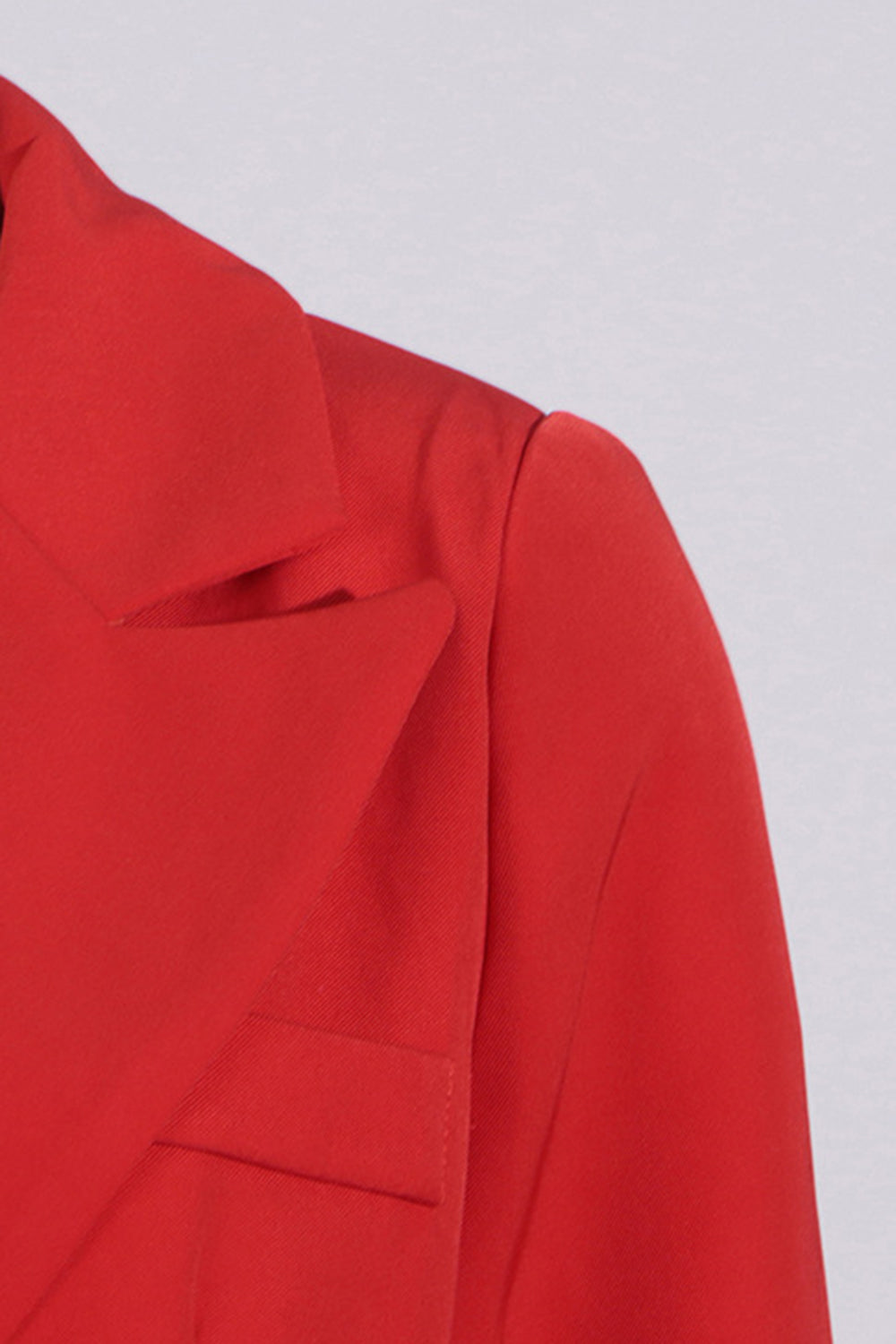Blazer de mujer floral con solapa de pico rojo