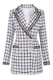 Mix Abrigo de Mujer Grid Peak Solapel Negro con perla
