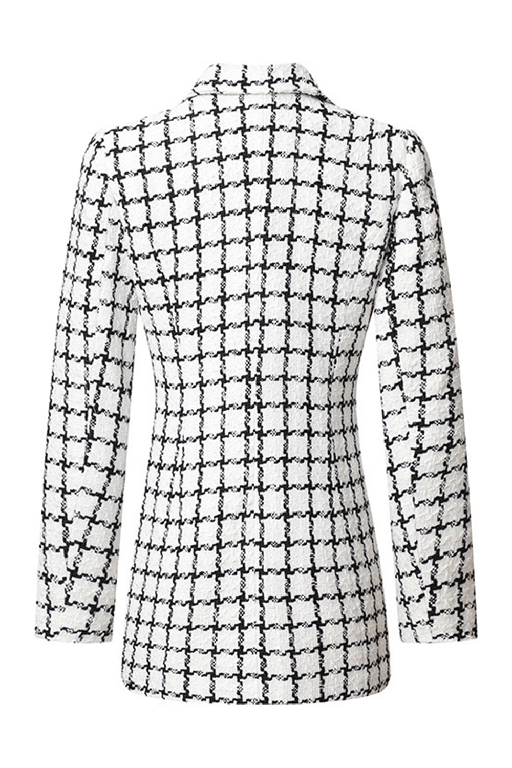 Mix Abrigo de Mujer Grid Peak Solapel Negro con perla