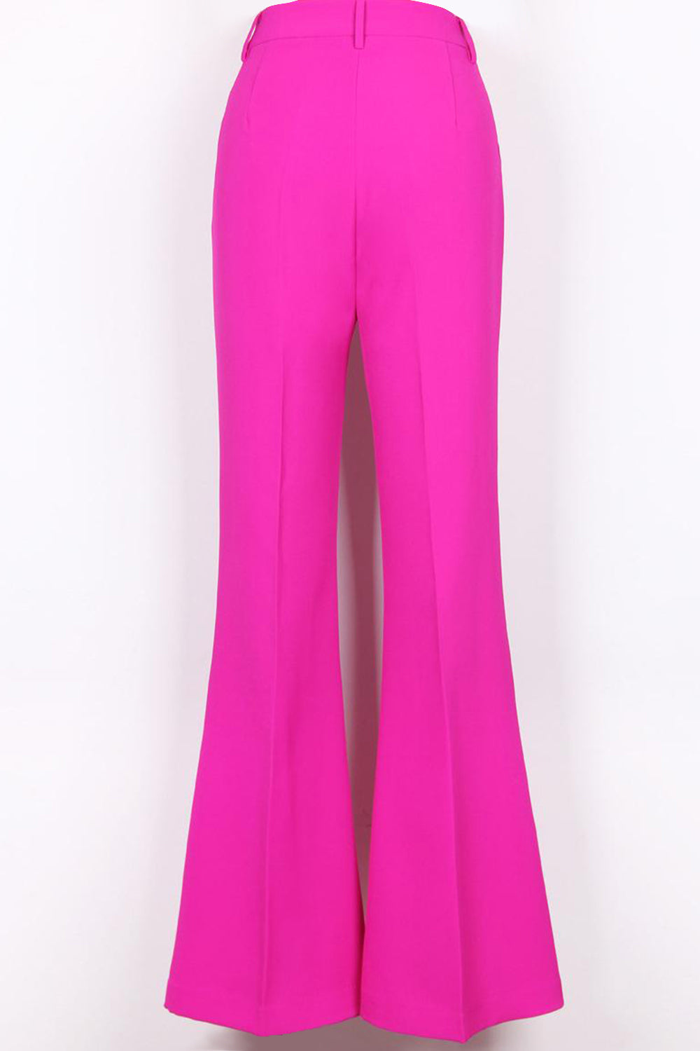 Trajes de mujer fucsia con solapa de pico de botón