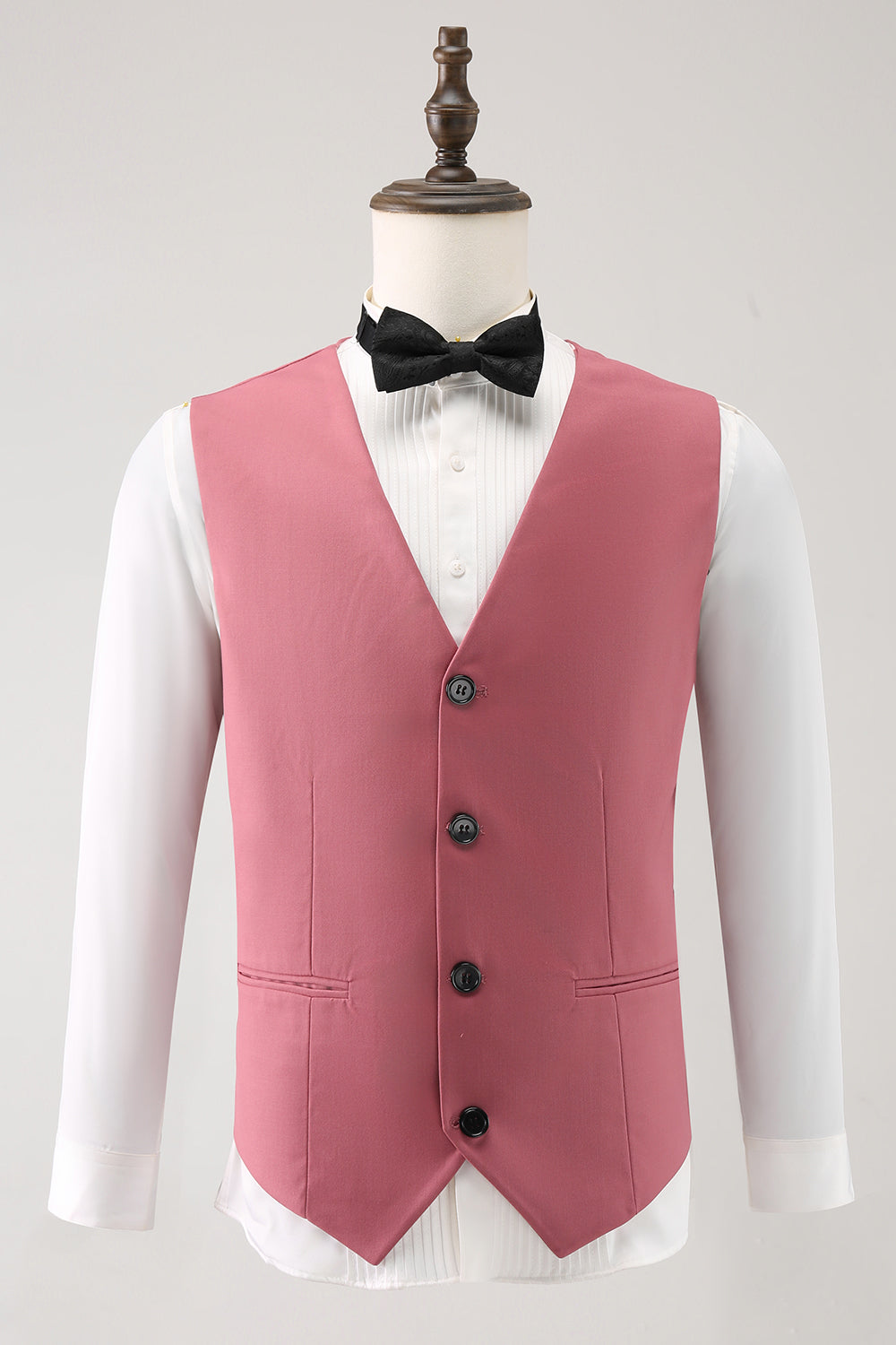 Solapa con muescas coral 3 piezas botonadura sola Trajes de fiesta para hombre