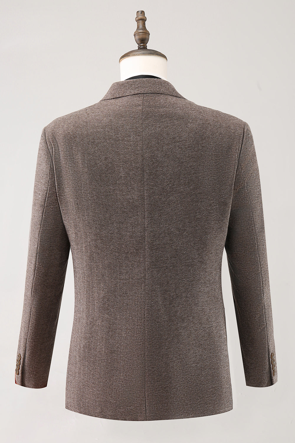 Solapa con muescas marrón 3 piezas botonadura sencilla Trajes de fiesta para hombre