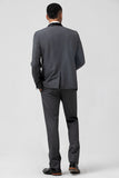 Chal gris Laper One Button 2 piezas Trajes de novio hombre