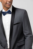 Chal gris Laper One Button 2 piezas Trajes de novio hombre