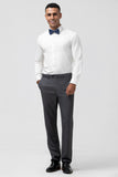 Chal gris Laper One Button 2 piezas Trajes de novio hombre