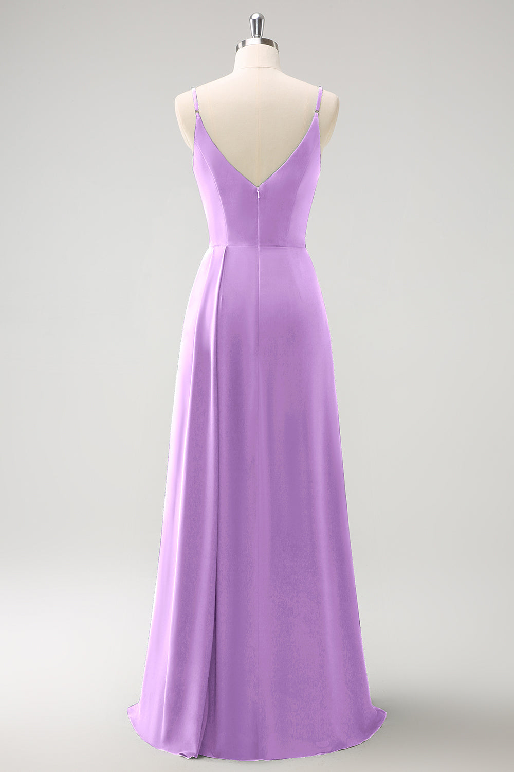 Vestido largo de dama de honor con tirantes de espagueti verde oscuro Ruche con abertura