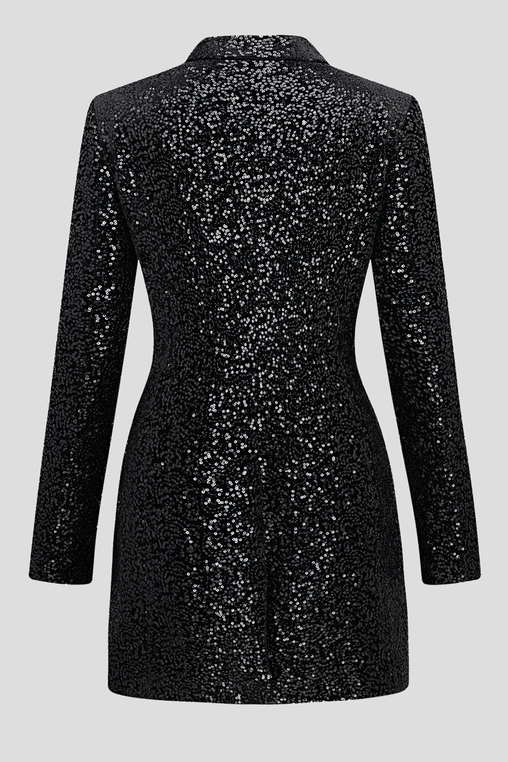 Blazer de mangas largas negras con lentejuelas brillantes