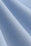 Vestido azul A Line con escote en V de la década de 1950 y mangas cortas