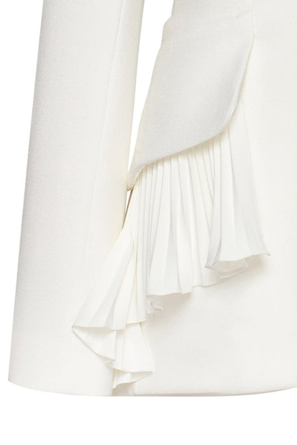 Blazer de mujer con volantes chal de manga larga negro con solapa