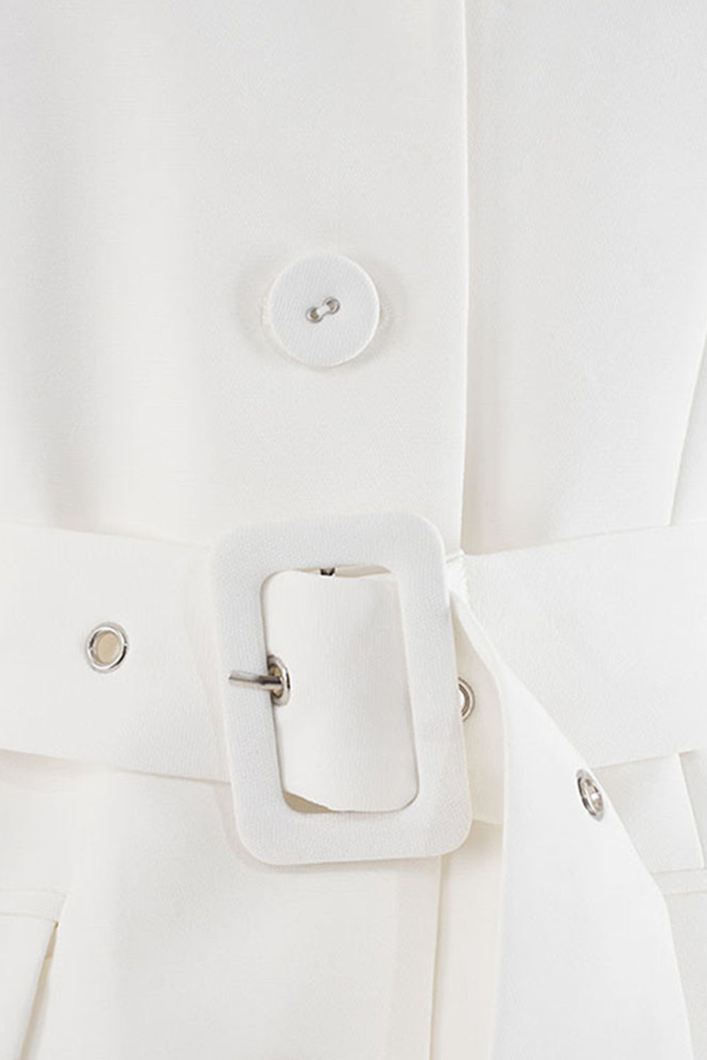 Blazer de mujer de gasa plisada con cinturón blanco