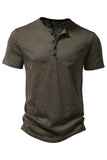 Polo de hombre caqui de cuello redondo regular fit con botón