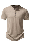 Polo de hombre caqui de cuello redondo regular fit con botón