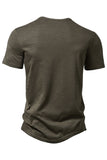 Polo de hombre caqui de cuello redondo regular fit con botón