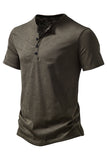 Polo de hombre caqui de cuello redondo regular fit con botón