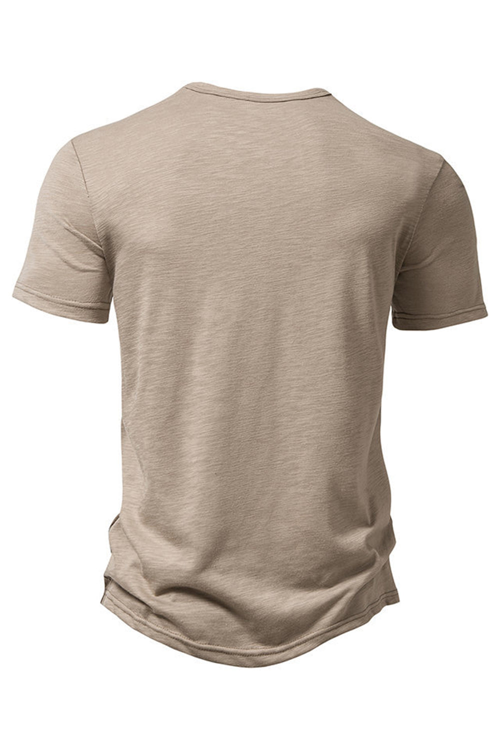 Polo de hombre caqui de cuello redondo regular fit con botón