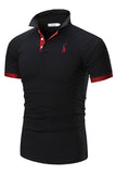 Polo de algodón slim fit negro para hombre