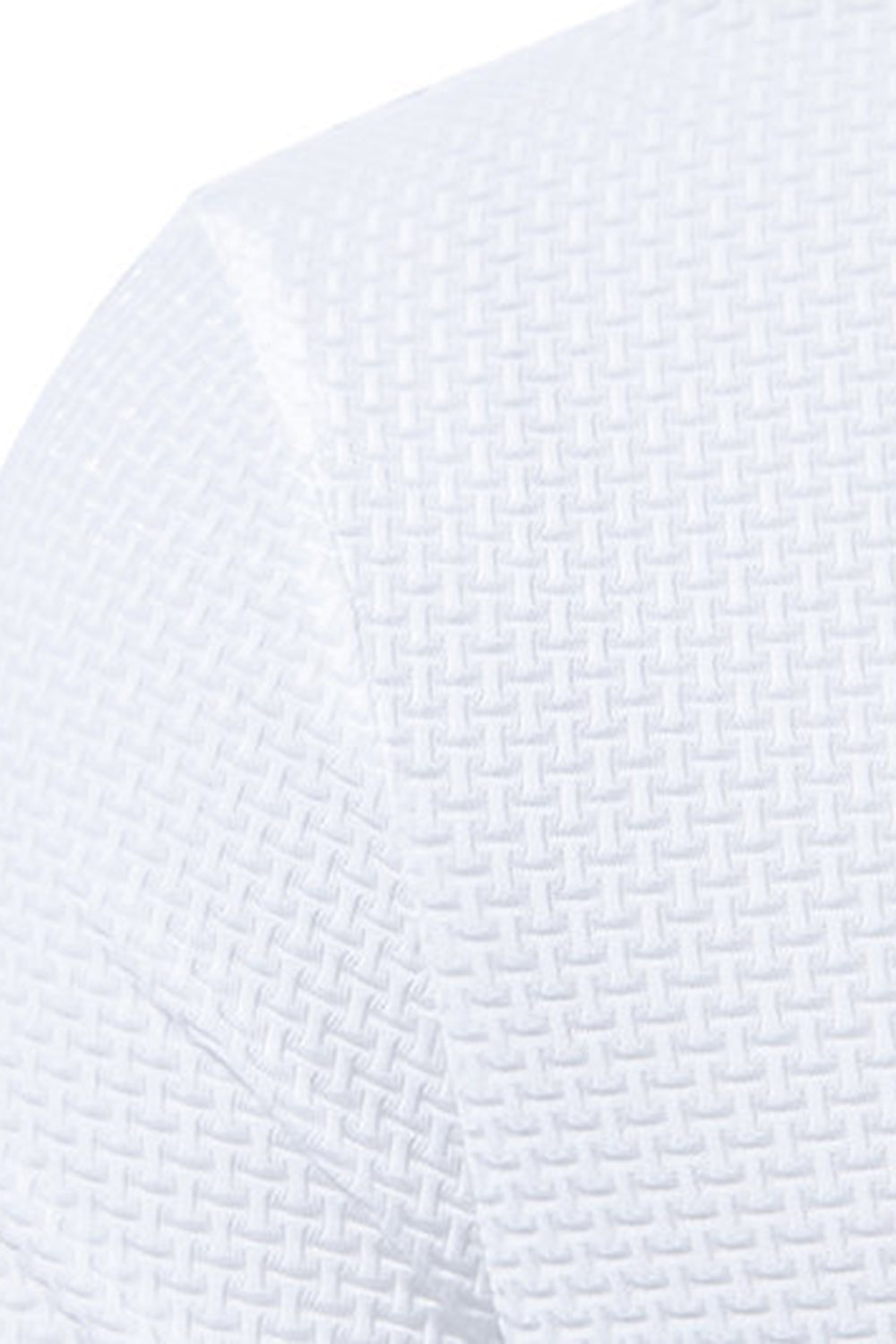 Polo casual para hombre waffle de manga corta blanco
