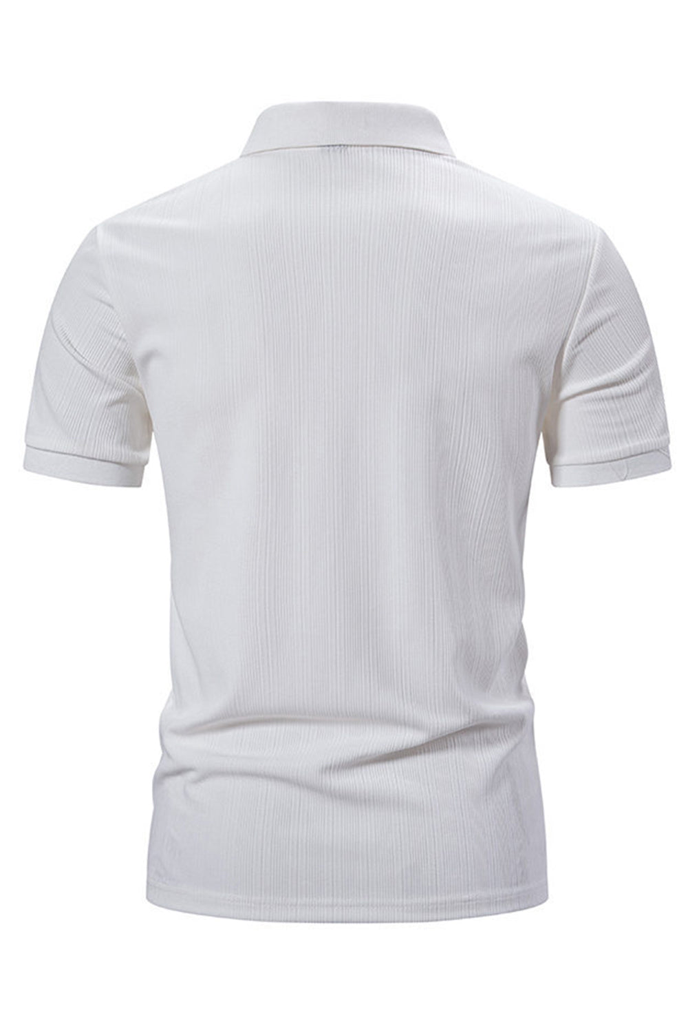 Polo de punto blanco de algodón de manga corta slim fit para hombre