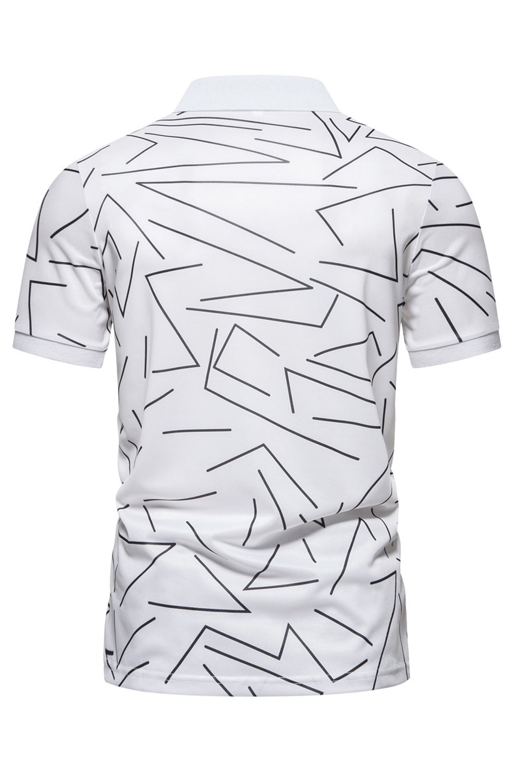 Polo de hombre de manga corta con estampado de estampado blanco