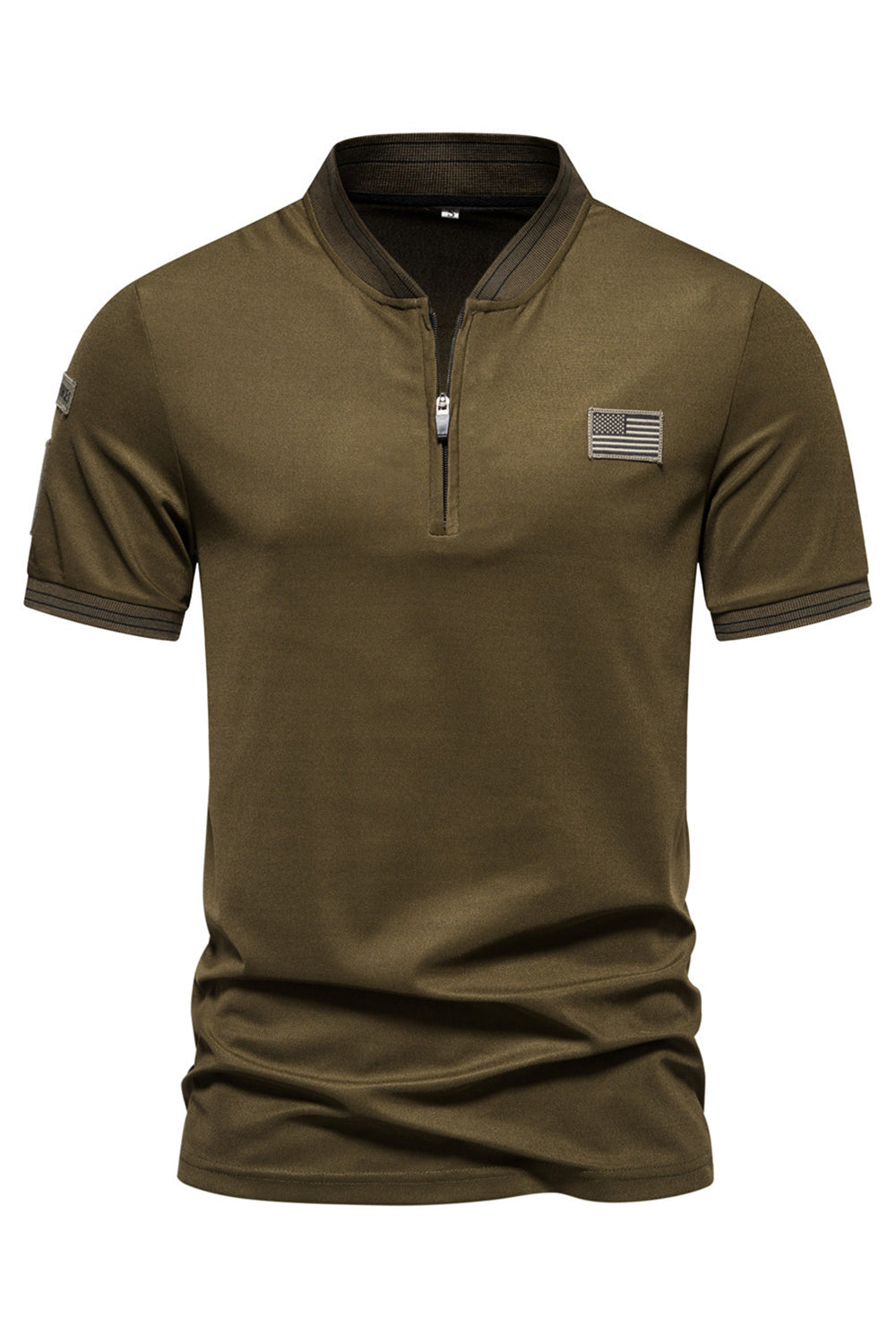Polo de hombre azul marino de manga corta con cremallera y algodón