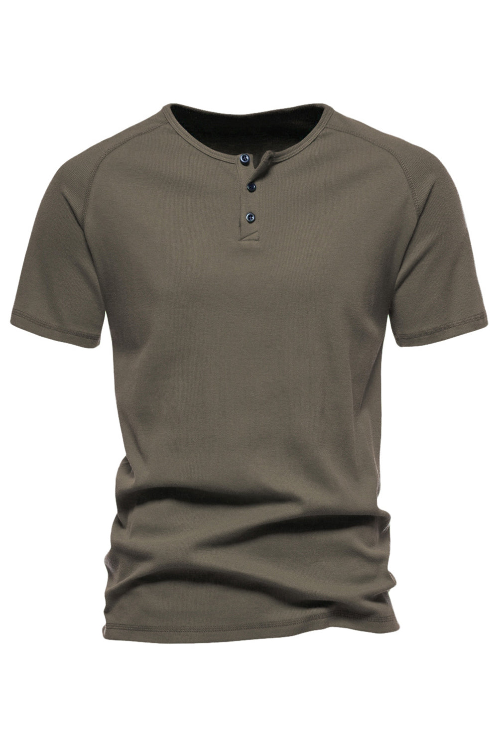 Polo corto para hombre con cuello redondo y cuello redondo negro