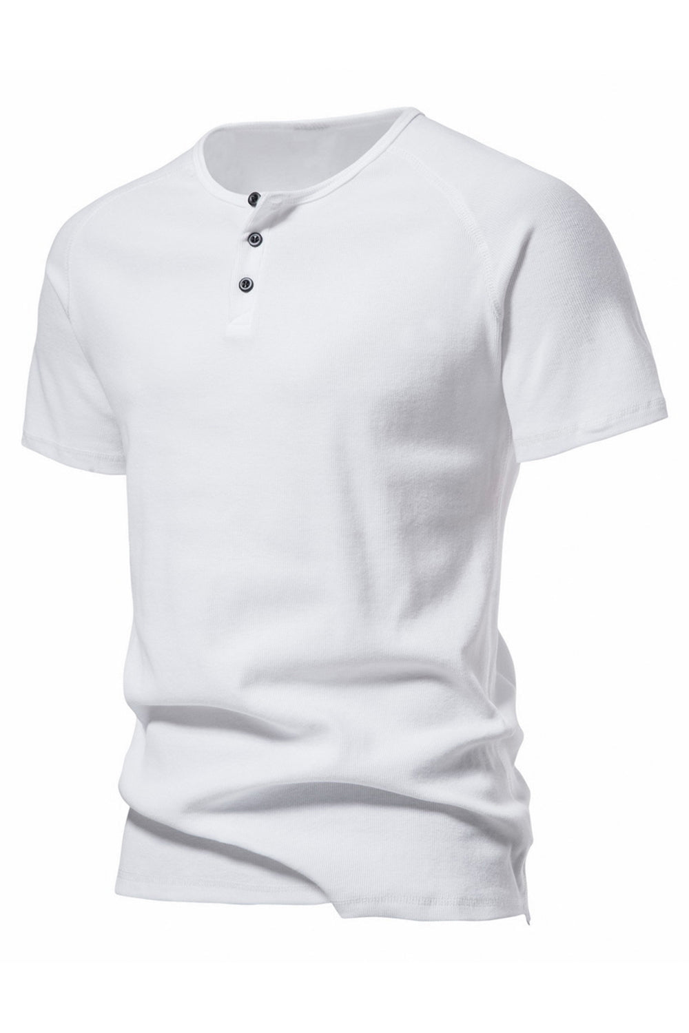 Polo corto para hombre con cuello redondo y cuello redondo negro