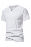 Polo corto para hombre con cuello redondo y cuello redondo negro