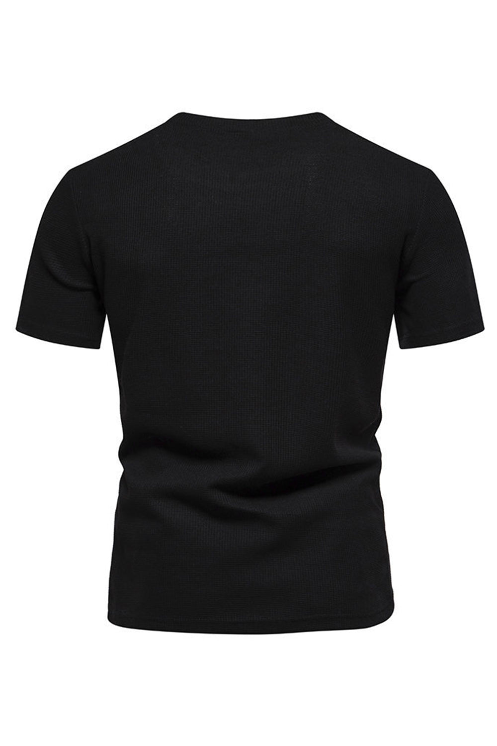 Camisa de punto blanco de algodón y cuello redondo de manga corta para hombre