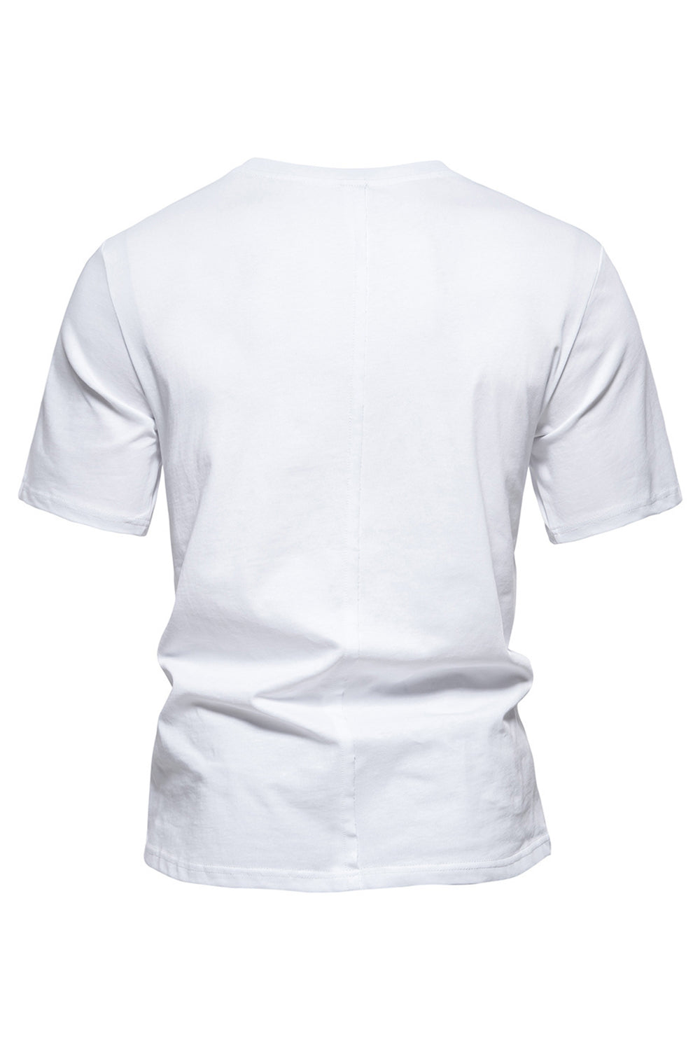 Camisa negra de manga corta y cuello redondo de algodón para hombre