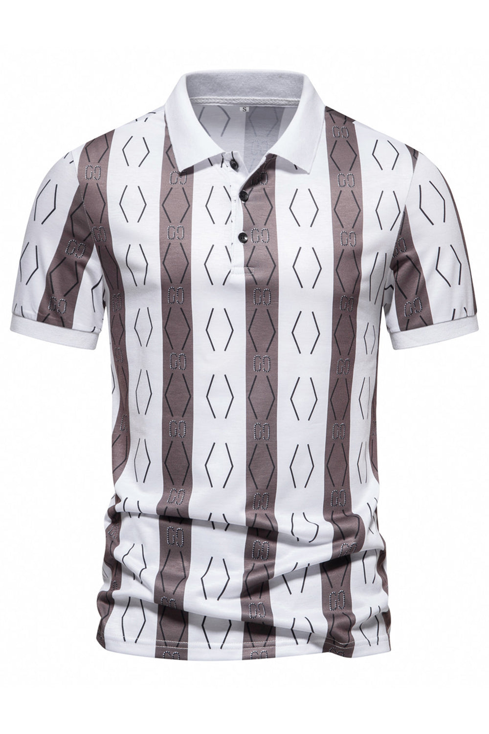 Polo de hombre de manga corta estampado con estampado negro