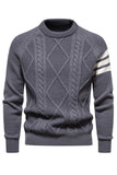 Jersey jersey slim fit gris con cuello redondo para hombre
