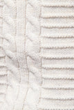 Suéter blanco de cuello redondo y jersey trenzado para hombre