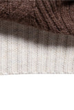 Suéter de jersey trenzado blanco con cuello redondo y bloques de color para hombre