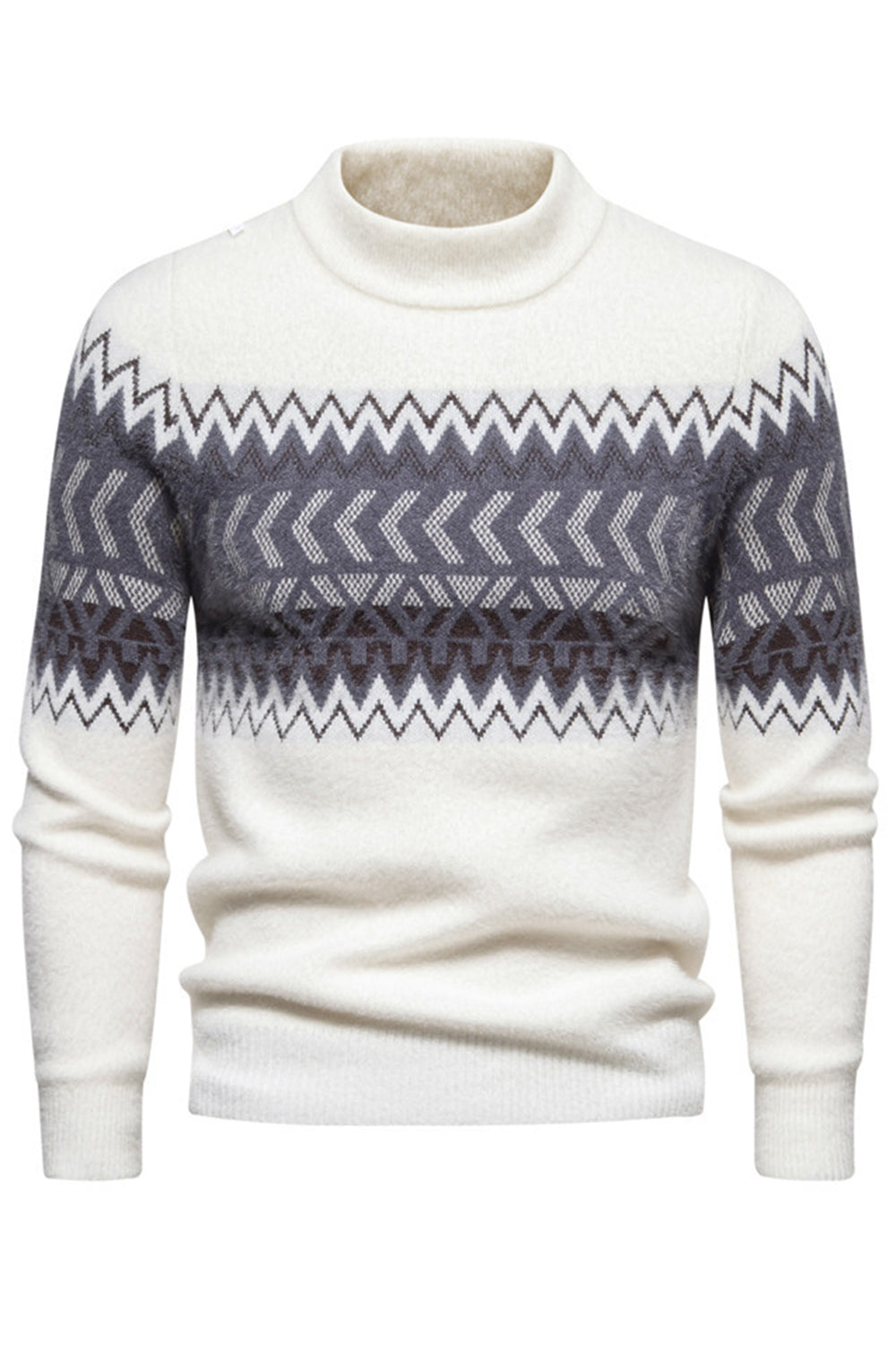 Top de suéter para hombre negro con cuello redondo y corte ajustado