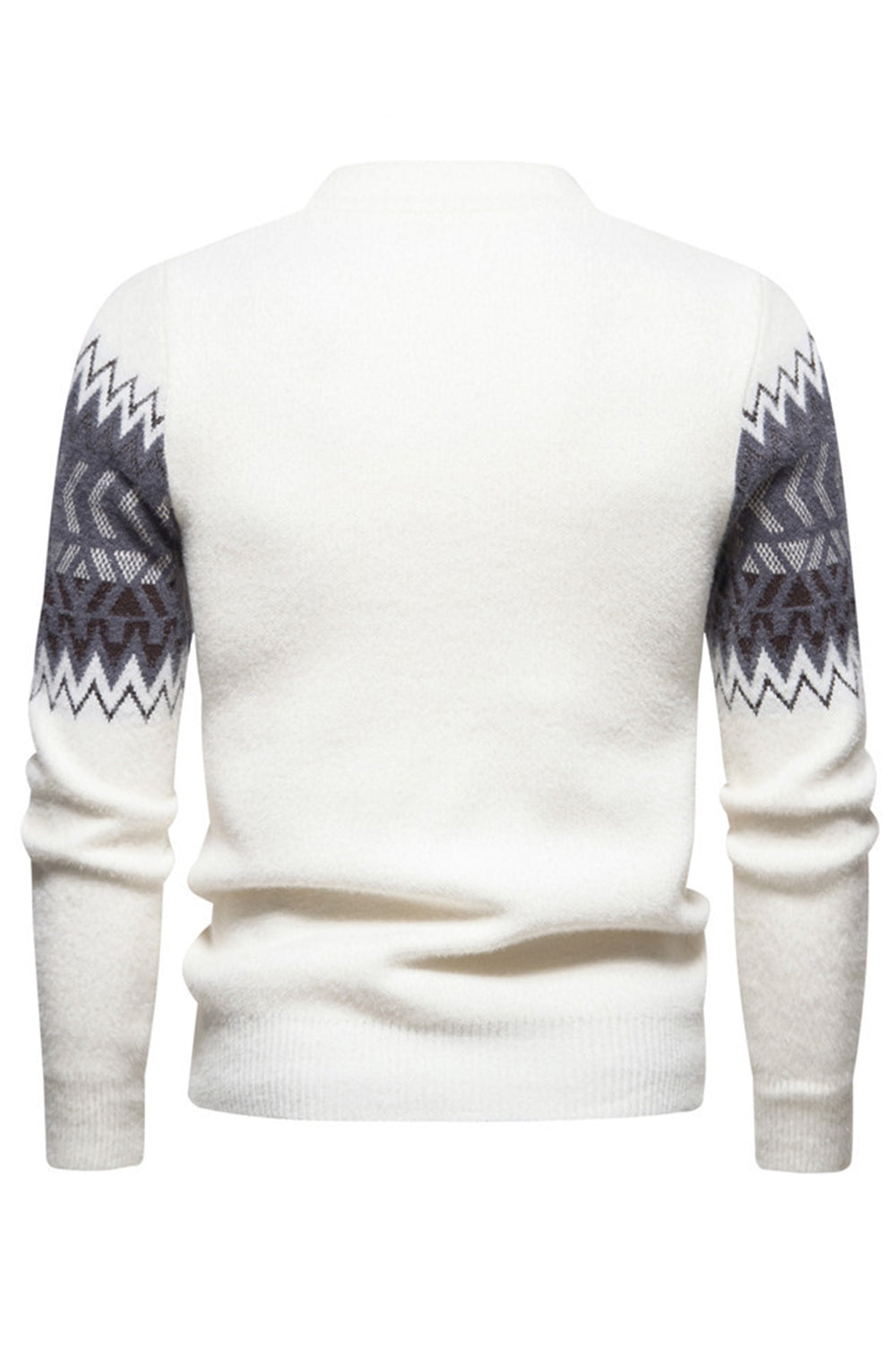 Top de suéter para hombre negro con cuello redondo y corte ajustado