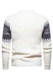 Top de suéter para hombre negro con cuello redondo y corte ajustado