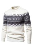 Top de suéter para hombre negro con cuello redondo y corte ajustado