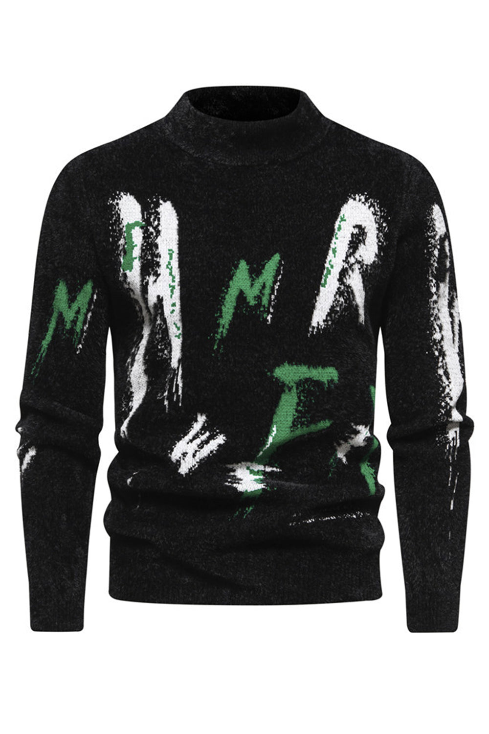 Suéter blanco de cuello redondo slim fit para hombre