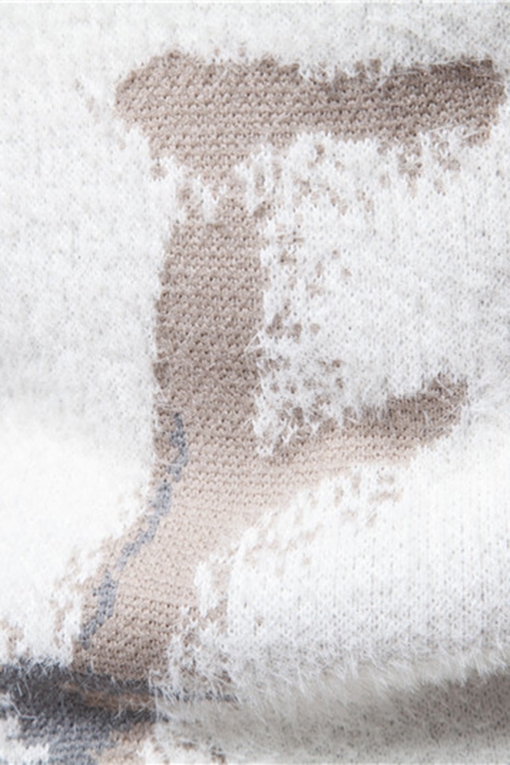 Suéter blanco de cuello redondo slim fit para hombre