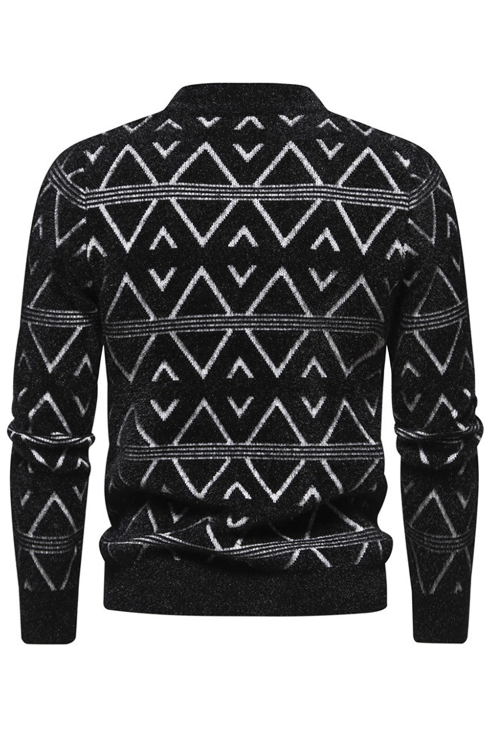 Suéter jersey blanco para hombre con cuello redondo y estampado de rayas