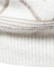 Suéter jersey blanco para hombre con cuello redondo y estampado de rayas