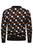 Jersey de punto estampado blanco para hombre con cuello redondo